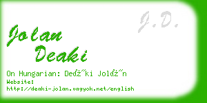 jolan deaki business card